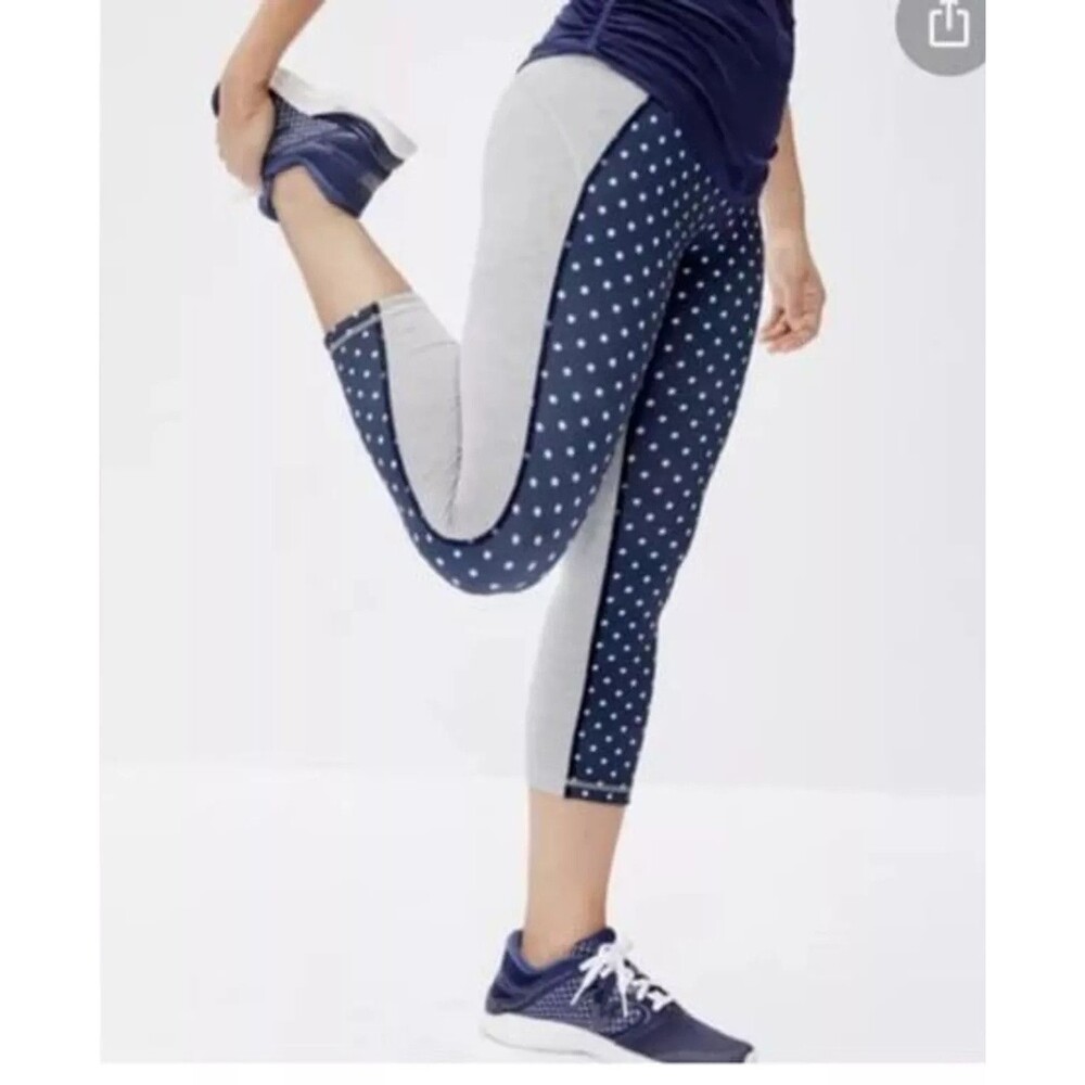 EUC New Balance for J.Crew performance capris colorblock polka‎ dot M